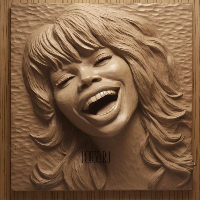 Tina Turner 3 stl model for CNC